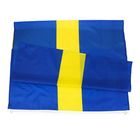 CMYK Printing 115g Knit Polyester Sweden National Flag