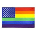 Vivid Color 90x150cm 100D Polyester USA Rainbow Pride Flag