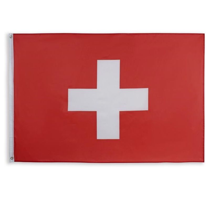 Anti Fading 115g Knit Polyester Switzerland National Flag